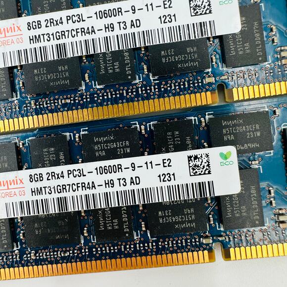 Lot of 64GB (8 x 8GB): Hynix 8GB 2Rx4 PC3L-10600R-9-11-E2 Server Memory - Picture 4 of 8